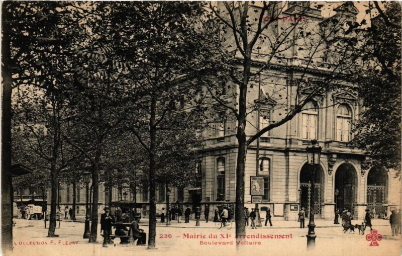 Carte postale ancienne Tout Paris (11e) 236 Mairie du Xi Arr. Boulevard Voltaire à Paris 11e