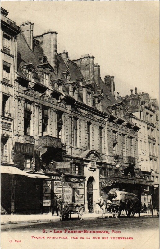 Carte postale ancienne Paris (4e) Les Francs-Bourgeois. Façade Principale. à Paris 4e