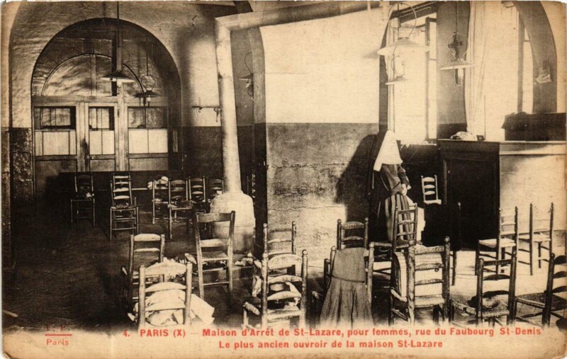 Carte postale ancienne Paris 10e Maison d'Arrte de Saint-Lazare, pour femmes. Ouvroir à Paris 10e
