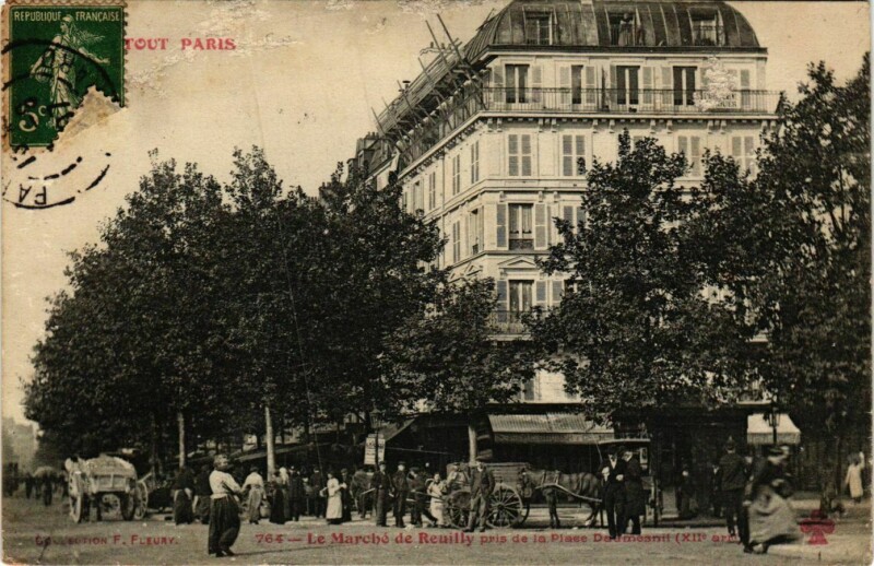 Carte postale ancienne Tout Paris 12e 764 Marche de Reuilly. Place Daumesnil F. Fleury à Paris 12e