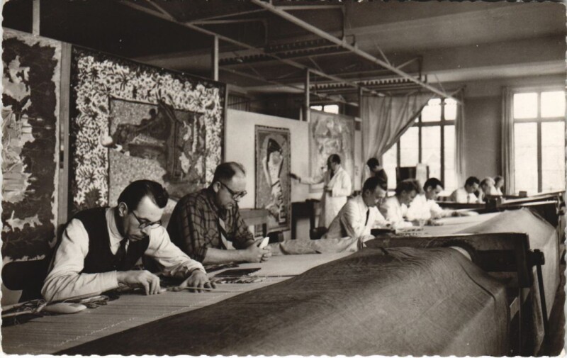 Carte postale ancienne Beauvais Manufacture des Gobelins Atelier de Beauvais Basse-Lisse à Paris 13e