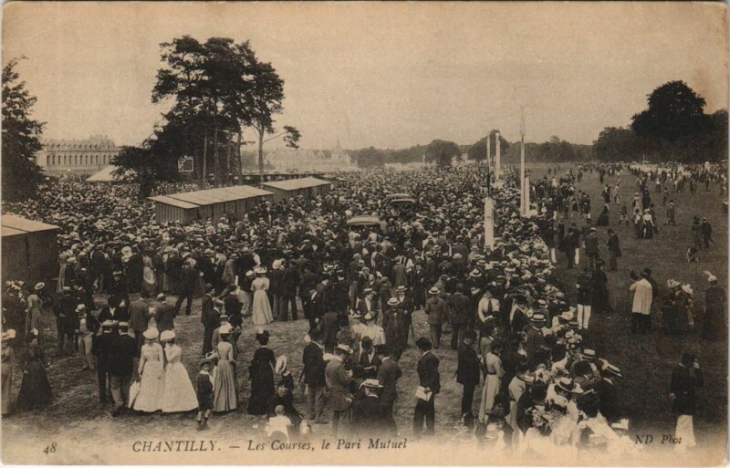 Carte postale ancienne Chantilly Les Courses - Le Pari Mutuel à Antilly
