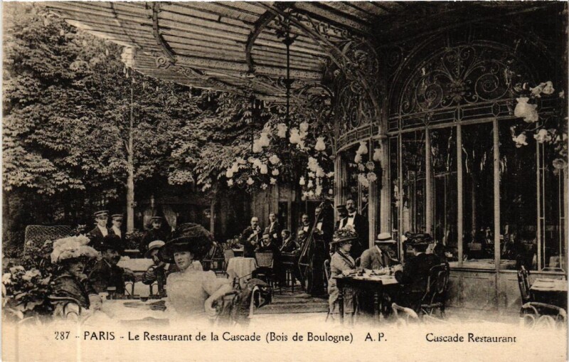 Carte postale ancienne Le Restaurant de la Cascade (Bois de Boulogne) à Paris 16e