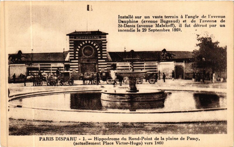 Carte postale ancienne Hippodrome du Rond-Point de la plaine de Passy à Paris 16e