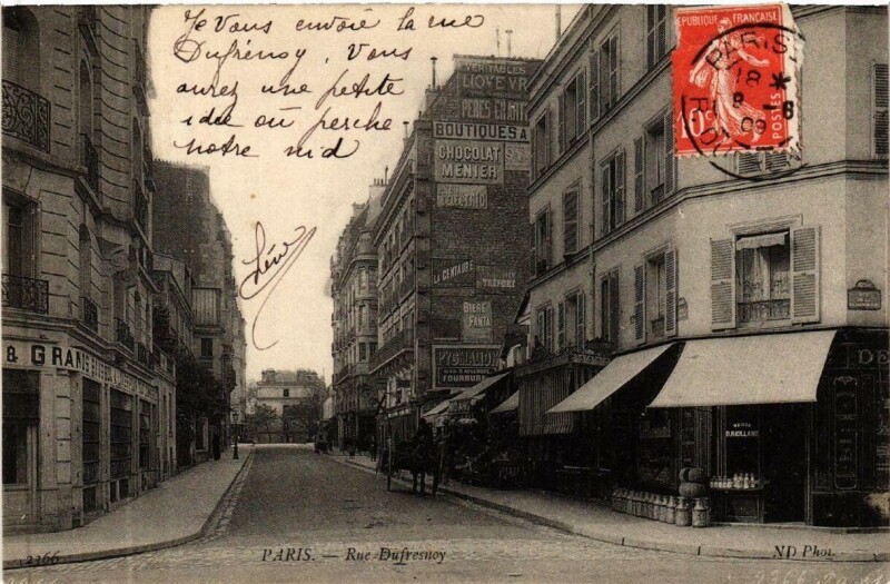 Carte postale ancienne Rue Dufresnoy à Paris 16e