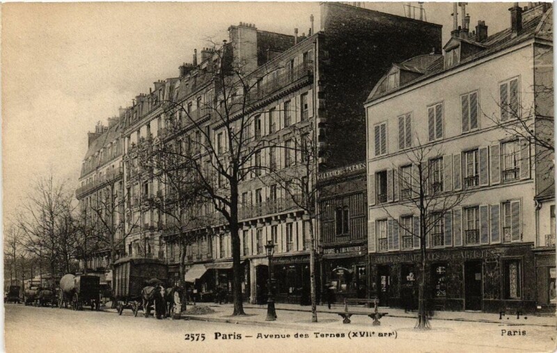 Carte postale ancienne Avenue des Ternes à Paris 17e