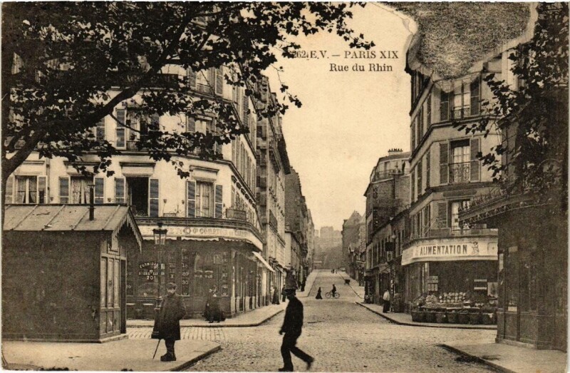 Carte postale ancienne Rue du Rhin à Paris 19e