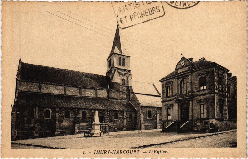 Carte postale ancienne Thury-Harcourt L'Eglise