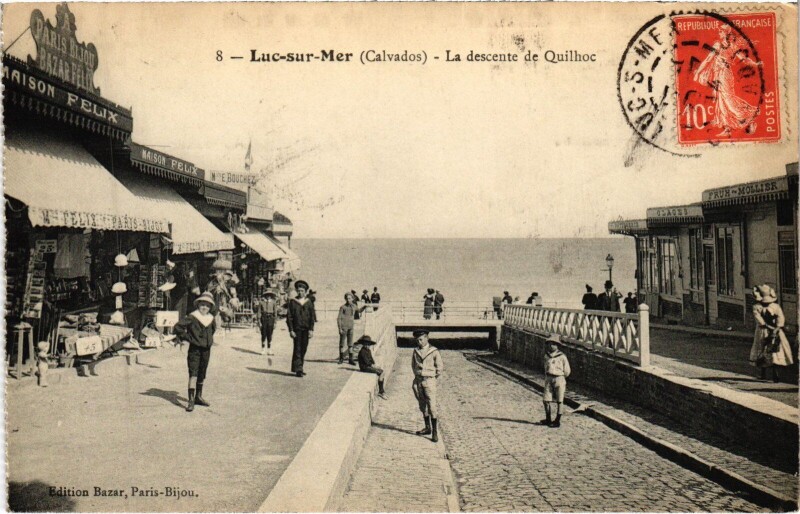 Carte postale ancienne Luc-sur-Mer La Descente de Quilhoc à Luc-sur-Mer