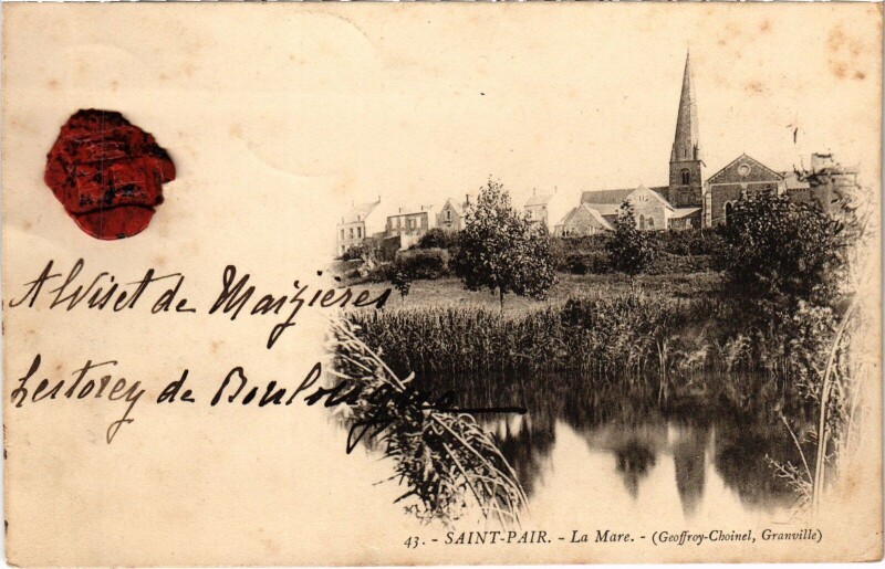 Carte postale ancienne Saint-Pair La Mare à Saint-Pair