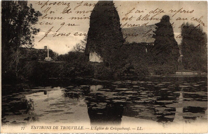 Carte postale ancienne Cricqueboeuf L'Eglise à Cricqueboeuf