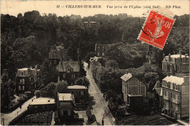 Carte postale ancienne Villers-sur-Mer Vue prise de l'Eglise - Cote Sud à Villers-sur-Mer