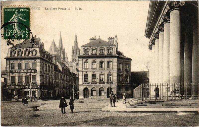 Carte postale ancienne Caen La Place Fontette