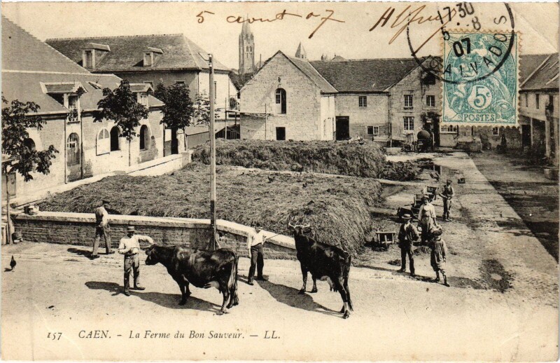 Carte postale ancienne Caen La Ferme du Bon Sauveur