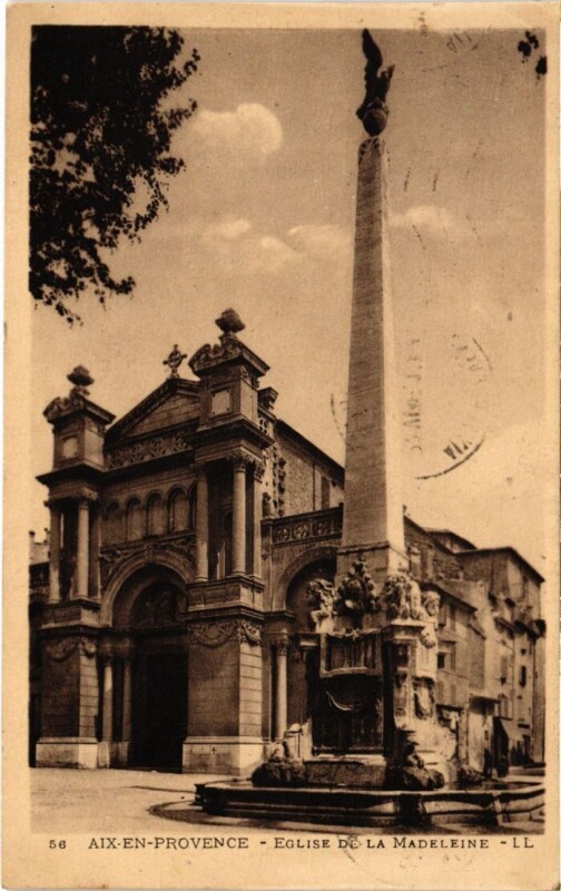 Carte postale ancienne Aix-en-Provence Eglise de la Madeleine à Aix-en-Provence