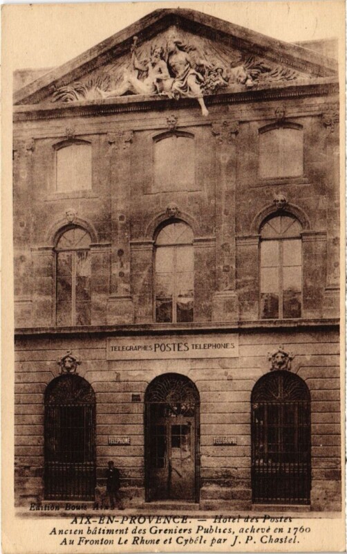 Carte postale ancienne Aix-en-Provence Hotels des Postes à Aix-en-Provence