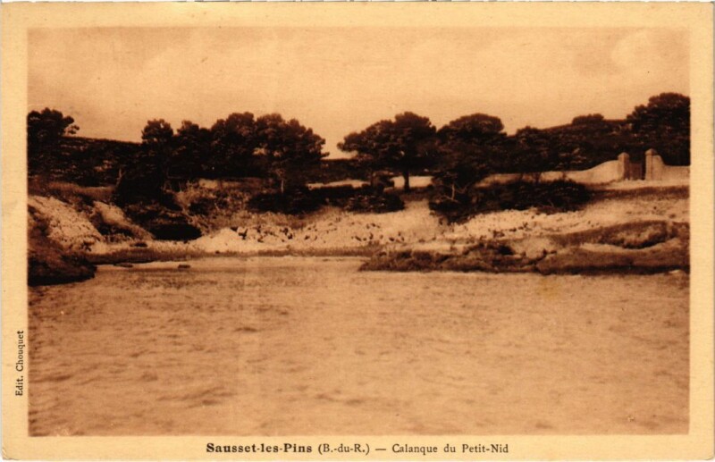 Carte postale ancienne Sausset-les-Pins Calanque du Petit-Nid à Sausset-les-Pins