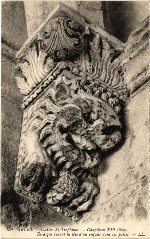 Carte postale ancienne Arles Cloitre Saint-Trophime - Chapiteau à Arles