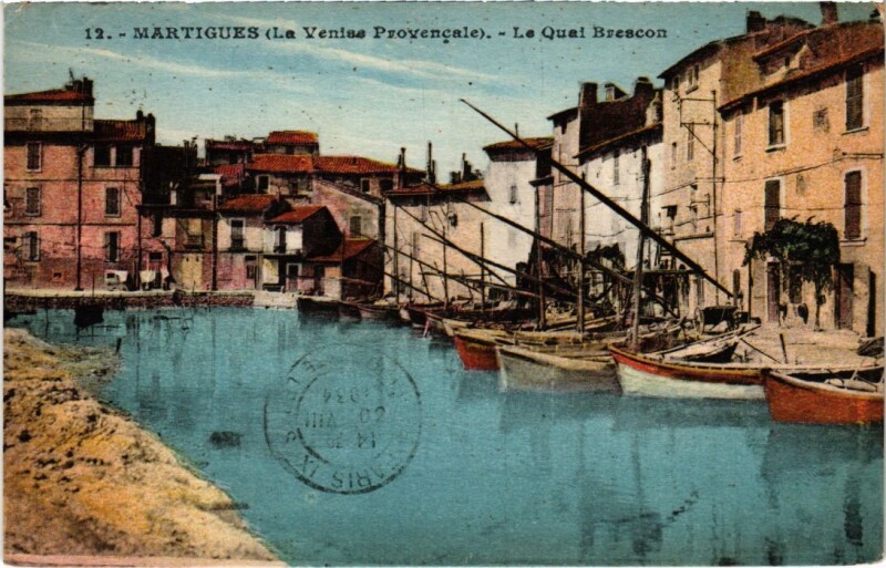 Carte postale ancienne Martigues Le Quai Brescon à Martigues