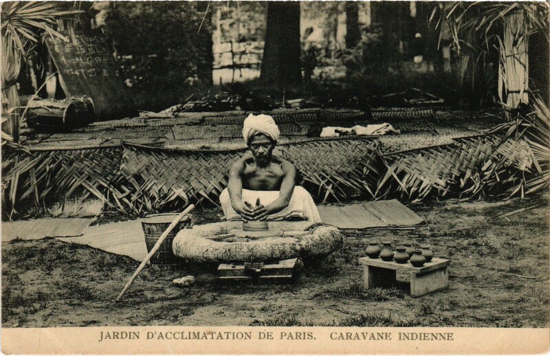 Carte postale ancienne Jardin d'Acclimatation de Paris - Caravane Indienne à Neuilly-sur-Seine