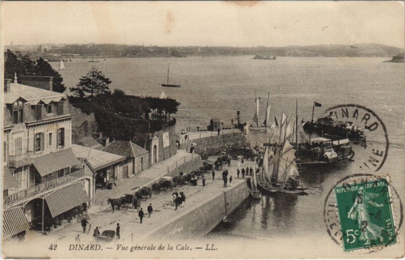 Carte postale ancienne Dinard vue generale de la Cale à Dinard