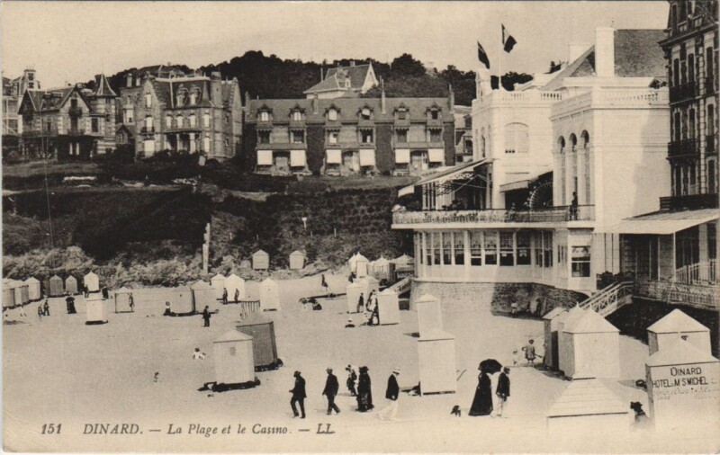 Carte postale ancienne Dinard Plage et le Casino à Dinard