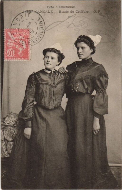 Carte postale ancienne Cancale Etude de Coiffure à Cancale