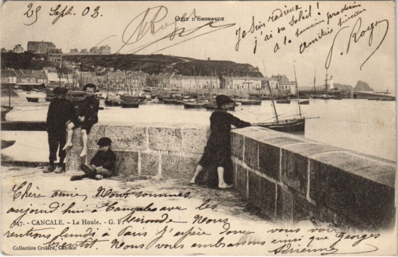 Carte postale ancienne Cancale La Houle à Cancale