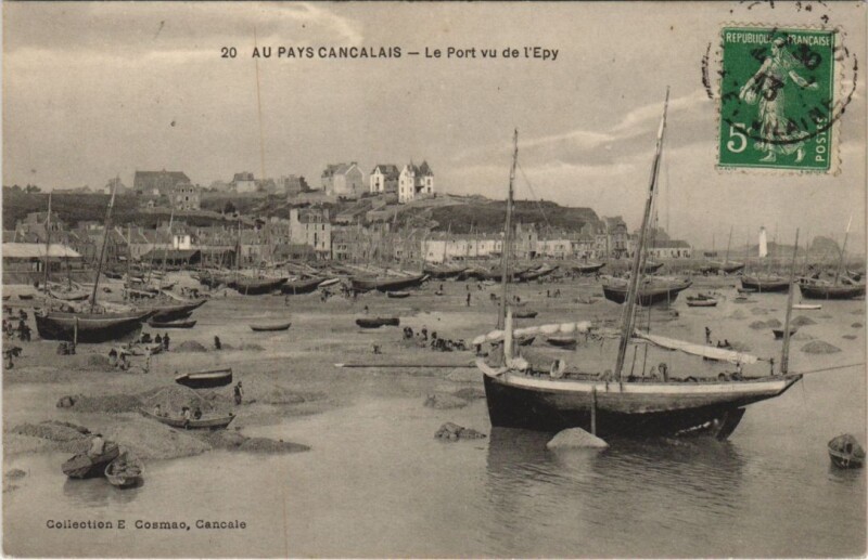 Carte postale ancienne Cancale Le Port vu de l'Epy à Cancale