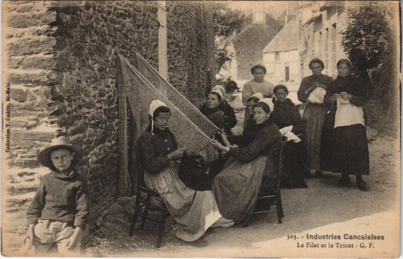 Carte postale ancienne Industries Cancalaises - Le Filet et le Tricot à Cancale