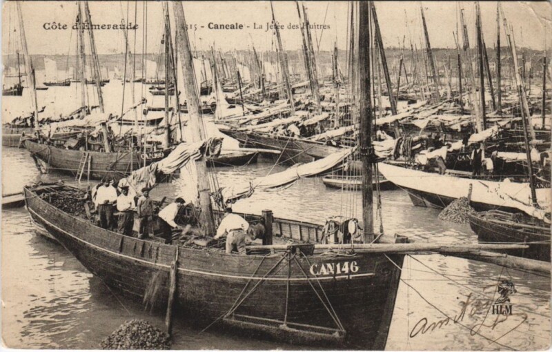 Carte postale ancienne Cancale La Jetee des Huitres à Cancale