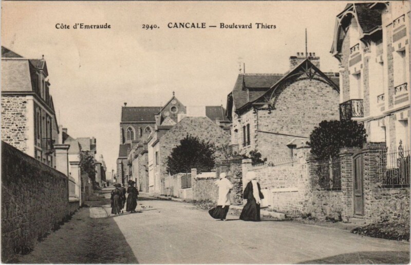 Carte postale ancienne Cancale Boulevard Thiers à Cancale