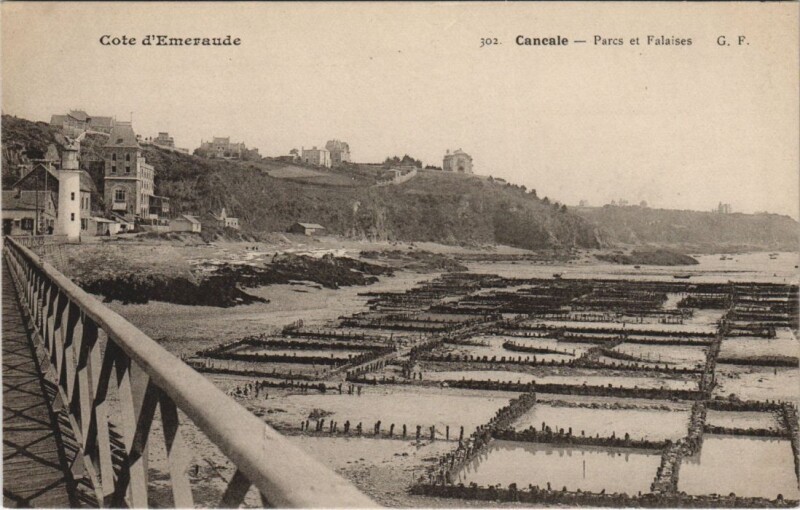 Carte postale ancienne Cancale Parcs et Falaises à Cancale