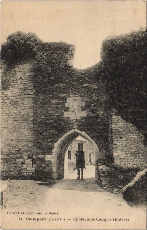 Carte postale ancienne Château de Comper (Entrée) à Concoret