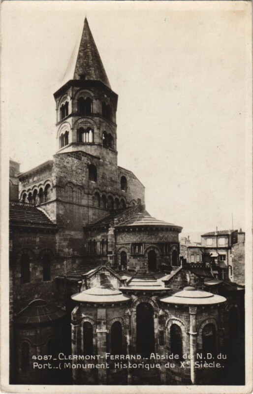 Carte postale ancienne Clermont Ferrand Abside de N.-D. Du Port à Clermont-Ferrand