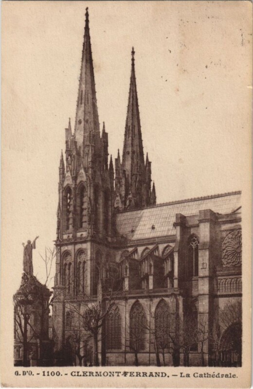 Carte postale ancienne Clermont Ferrand La Cathedrale à Clermont-Ferrand