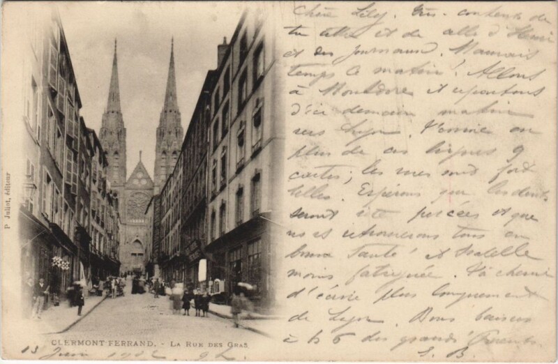 Carte postale ancienne Clermont Ferrand Rue de Gras à Clermont-Ferrand