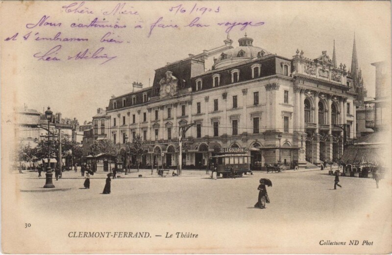 Carte postale ancienne Clermont Ferrand Le Theatre à Clermont-Ferrand
