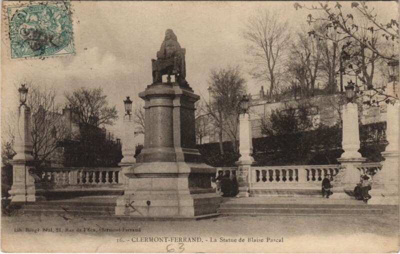 Carte postale ancienne Clermont Ferrand Statue de Blaise à Clermont-Ferrand