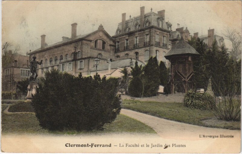 Carte postale ancienne Clermont Ferrand La Faculte et le Jardin des Plantes à Clermont-Ferrand
