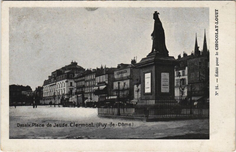 Carte postale ancienne Clermont Ferrand Statue du General Desaix à Clermont-Ferrand