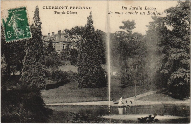 Carte postale ancienne Clermont Ferrand Jardin Lecoq à Clermont-Ferrand