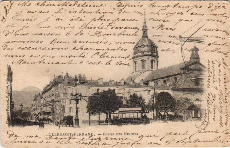 Carte postale ancienne Clermont Ferrand Eglise des Minimes à Clermont-Ferrand