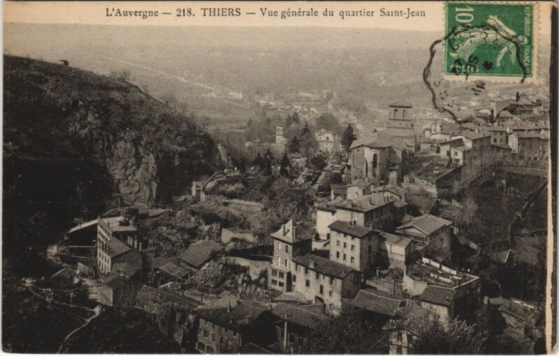 Carte postale ancienne Thiers vue generale à Thiers