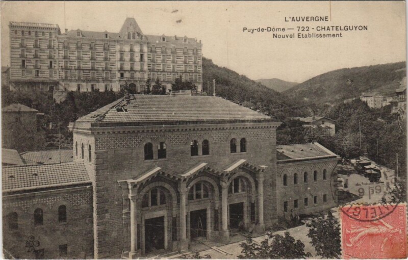 Carte postale ancienne Chatel Guyon Nouvel Etablissement