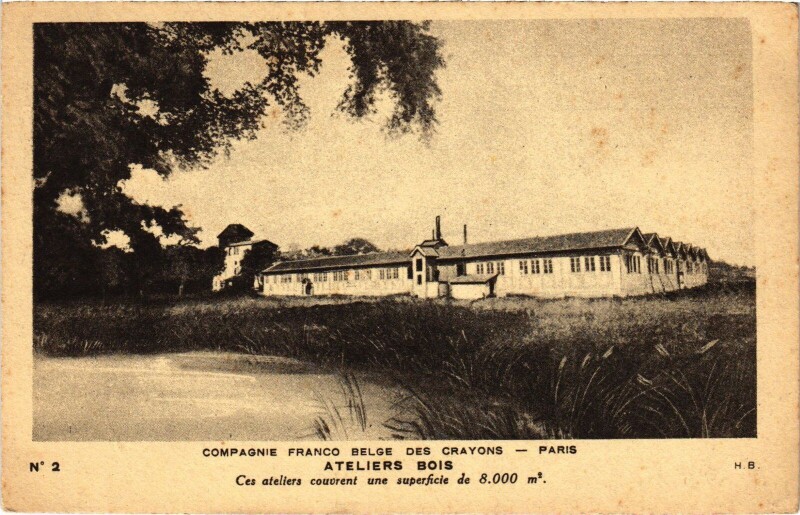 Carte postale ancienne Paris Companie Franco Belge des Crayons Ateliers Bois à Buzet-sur-Baïse