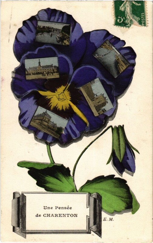 Carte postale ancienne Une Pensee de Charenton France