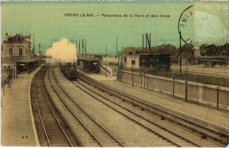 Carte postale ancienne Choisy le Roi panorama de la Gare et des Voies France à Choisy-le-Roi