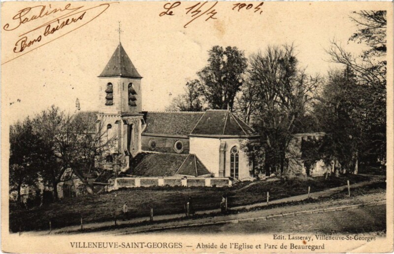 Carte postale ancienne Villeneuve St.Georges Abside de l'Eglise France