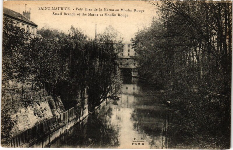 Carte postale ancienne St.Maurice Petit Bras de la Marne au Moulin Rouge France